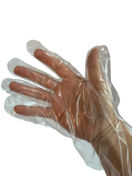 Poly Elbow-Length Gloves, Embossed, 1.25 mil (100)