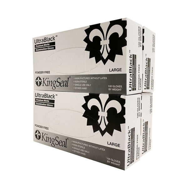 KingSeal UltraBlack-PRO Nitrile Exam Gloves, 5 MIL, Powder-Free, Latex-Free, Medical Grade