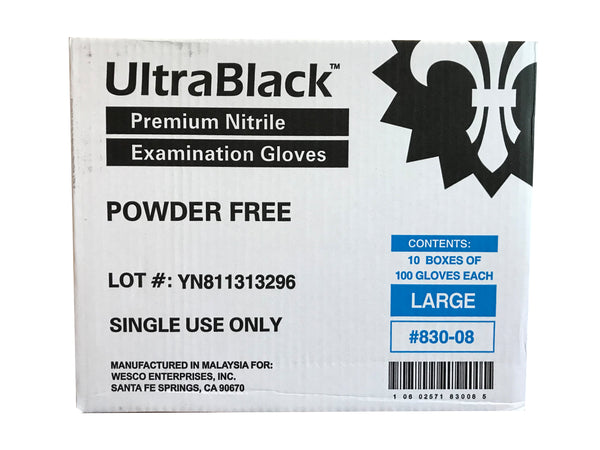 KingSeal UltraBlack Nitrile Exam Gloves, 4 MIL, Powder-Free, Latex-Free, Medical Grade