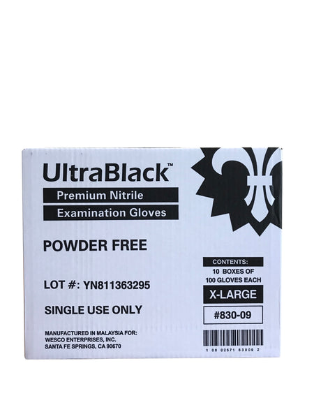 KingSeal UltraBlack Nitrile Exam Gloves, 4 MIL, Powder-Free, Latex-Free, Medical Grade