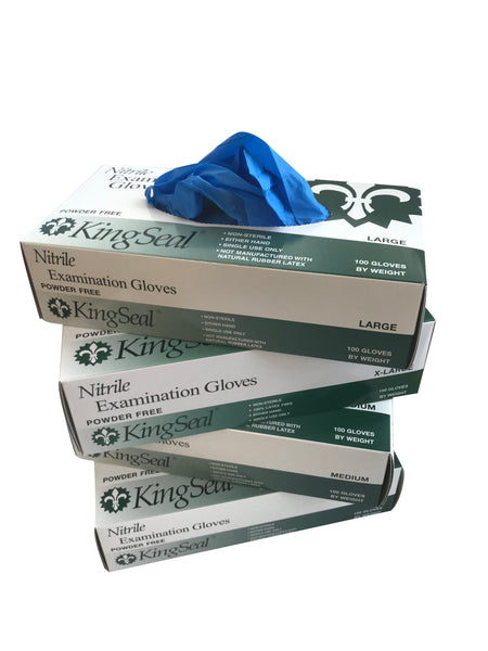Nitrile Examination Gloves, 3 Mil Thickness, Blue, Latex-Free, Powder-Free (10/100)