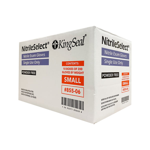 KingSeal NitrileSelect Nitrile Exam Gloves, 3 MIL, Powder-Free, Latex-Free, Medical Grade, 200 Count Box