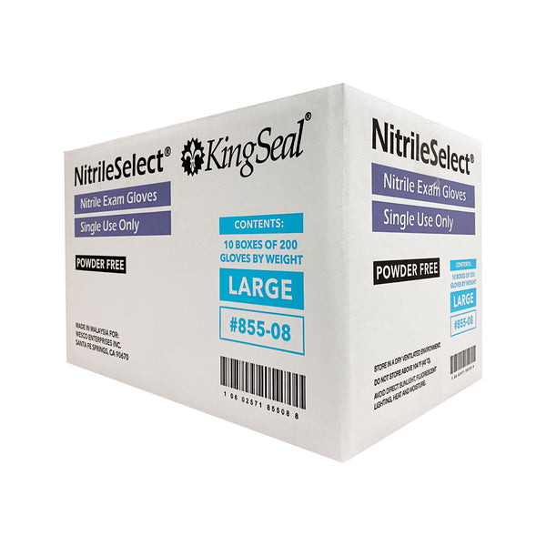 KingSeal NitrileSelect Nitrile Exam Gloves, 3 MIL, Powder-Free, Latex-Free, Medical Grade, 200 Count Box