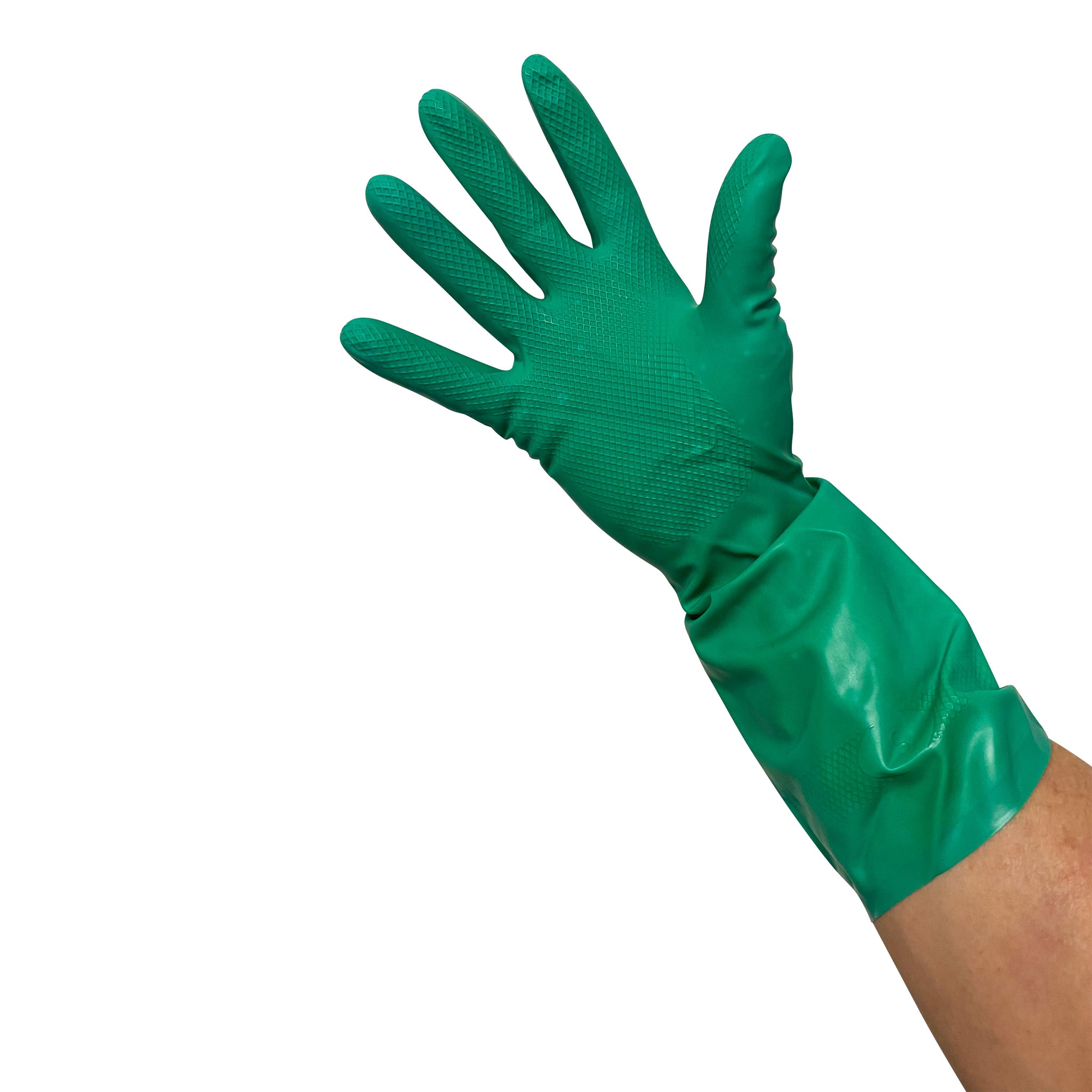 Nitrile Flock-Lined Gloves, Green – www.GloveSource.com